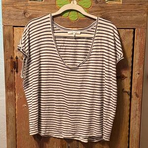 Frame Classic Striped Short Sleeve Tee size large.